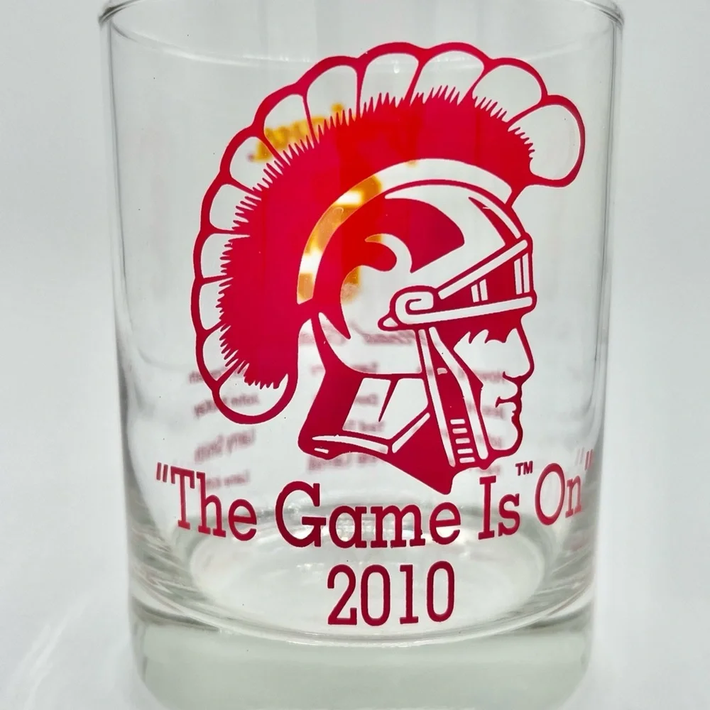 USC Trojans Drink Glass‎ 2010 Head Coach University Southern California 14oz EUC